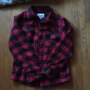 Red and black flannel long sleeve sweatshirt